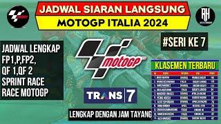 Jadwal Motogp Italia 2024GP Italia 2024 Seri ke 7Klasemen Motogp 2024Jadwal Motogp 2024Live