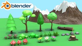 How to Make Low Poly Nature Blender Tutorial