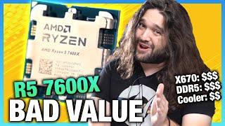 AMDs R5 Mistake Ryzen 5 7600X CPU Review Benchmarks & Expensive Motherboards