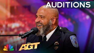 Police Officer Mervin Mayo STUNS With Thinking Out Loud by Ed Sheeran  Auditions  AGT 2024