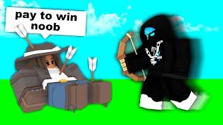 He Said Im Pay To Win So I Proved Him Wrong.. Roblox Bedwars