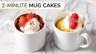 2-MINUTE CHOCOLATE + VANILLA MUG CAKE RECIPES  gluten-free keto and paleo