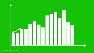 bar chart graph green screen video