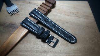 cara membuat strap jam kulit biawakHow to make a leather watch strap lizard skin