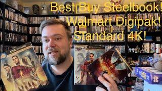 Shazam Fury Of The Gods 4K Ultra HD Blu-Ray X 3 Unboxing Best Buy Steelbook Walmart Digipak