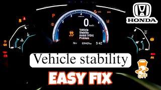 HONDA Vehicle Stability Assist VSA Problem easy fix.