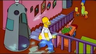 Homer se incendia y se burla  Los Simpson