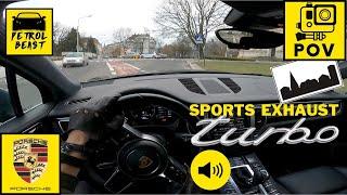 2015 Porsche Macan Turbo 3.6 V6 400HP  SPORT EXHAUST SOUND test drive City POV