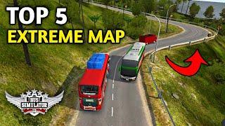 TOP 5 Extreme Map In Bus Simulator Indonesia New Update 4.0 By Maleo  Bus Gameplay