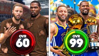 STEPH CURRY and KEVIN DURANT BUILD 60 OVR to 99 OVR in 1 VIDEO No Money Spent + No MyCareer