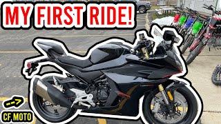 RIDING MY FIRST MOTORCYCLE HOME 2 HOURS FROM DEALERSHIP  CFMOTO 450 SS