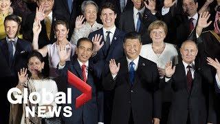 G20 summit World leaders pose for family photo in Osaka