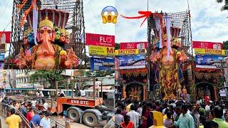 Khairathabad Ganesh ￼ Darshanam closed  మండపం తీస్తున్నారు  Khairathabad Ganesh Shoba Yatra 2024