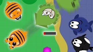 BEST NEW TIGER TROLL  DRAGGING KRAKENS OUT OF OCEAN  Mope.io funny moments