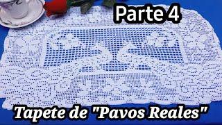 Centro de mesa de Pavo RealesTejido a crochetTécnica Filet.● Paso a Paso● video N°4