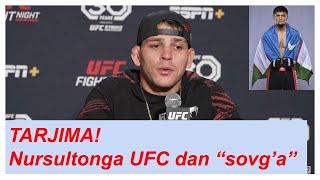 TARJIMA Nursulton Ruziboev UFC Raqibi Men bilan jang UFC dan unga sovga #ufc #uzmma #mma