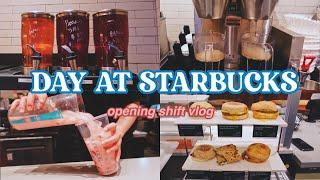 come work with us at starbucks starbucks vlog opening cafe vlog  day as a starbucks barista