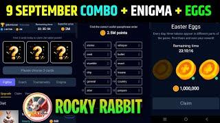  9 September rocky rabbit combo today  rocky rabbit enigma today  rocky rabbit today easter eggs