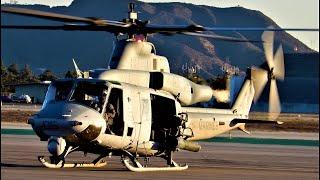 UH-1Y Venom  Super Huey Helicopters Start-Up & Takeoff U.S. Marine Corps Gunfighters BUR