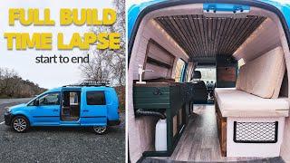 Micro Camper Van Conversion  DIY Full Build Time Lapse  VW Caddy