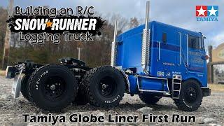 Tamiya Globe Liner First Run - Building an RC Snowrunner Logging Truck