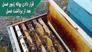 آموزش زنبورداری نحوه استفاده و قرار دادن پوکه در داخل کندو How to use and place pumice inside hive