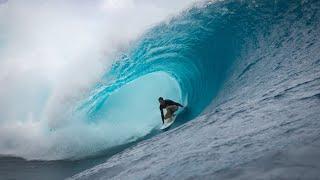 SURFING BIG TEAHUPOO ALONE FOR 2 HOURS   TAHITI