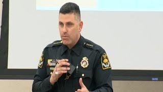 Omaha Police Chief Todd Schmaderer speaks at Omaha 360