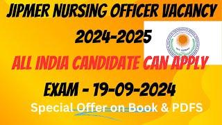 Central Govt JIPMER Bumper Nursing Officer Vacancy 2024  All India Candidate can apply 2024 #JIPMER