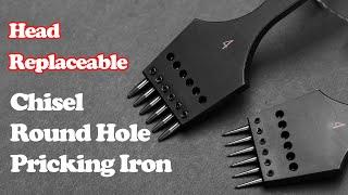 leathercraft tools Sharp Head Replaceable Pricking Iron Removable Round Hole Punch Chisel