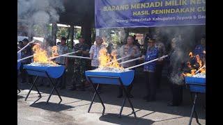 Pemusnahan 11 Juta Batang Rokok Ilegal Hasil Sitaan Kantor Bea Cukai Kudus #GempurRokokIlegal