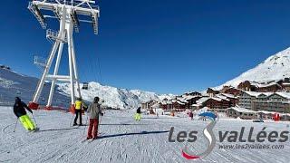 4K - Ski ASMR - Courchevel to Val Thorens ski trip   The World largest Ski area  French Alps 