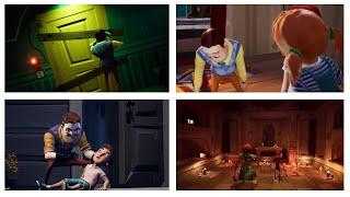 All Canon Cutscenes in the Hello Neighbor Franchise Full Story