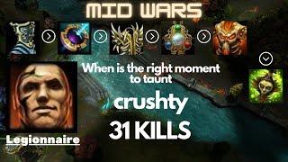 HoN║Mid Wars║Legionnaire║1642 MMR║crushty║Heroes of Newerth