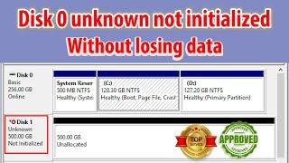 Disk 0 unknown not initialized  Bablu Academy