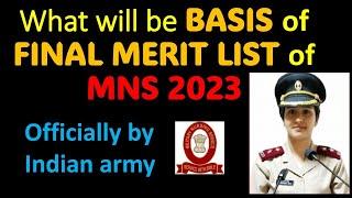 Basis of final merit list of mns 2023  final merit list of mns 2023  mns latest update 2023#mns