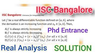 IISC Bangalore I PhD Entrance Exam Question  IISC Bangalore Mathematics PhD Entrance Exam Question