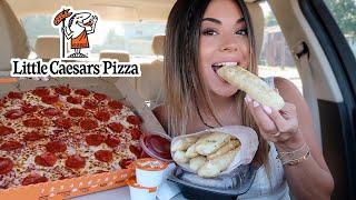 My First Time Trying Little Caesars Pizza Mukbang