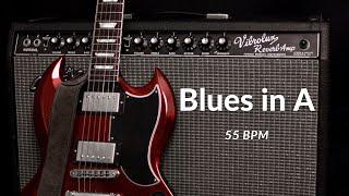 Blues Backing Track in A 55bpm