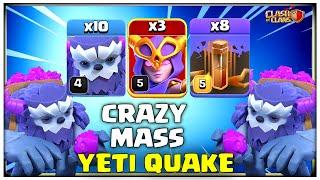 Best Th14 CRAZY Attack  Th14 Yeti Quake Attack Strategy in Clash of Clans