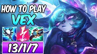 HOW TO PLAY VEX MID  Best Build & Runes  Diamond Vex Guide S14  FULL AP BUFFS  League of Legends