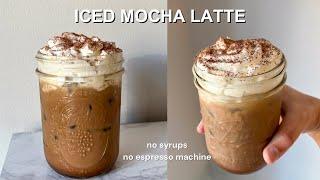 Iced Mocha without Chocolate Syrup or Espresso Machine  Easy 2 Minute Iced Mocha Latte
