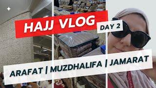 Inside Look at Hajj Vlog Day 2 Experience  Arafat Day  Muzdhalifa  Jamarat Stoning Close-Up