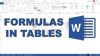 How to get formulas in tables in Microsoft Word