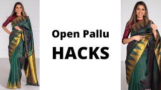 Saree Hacks How to Wear Open Pallu  How to Wear Saree for Beginners  Tia Bhuva