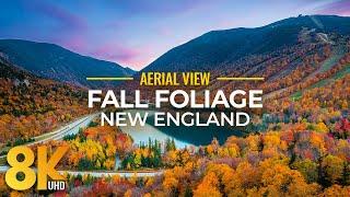 Incredible Fall Foliage of New England from Above in 8K - Autumn Ambient Drone Film 2021