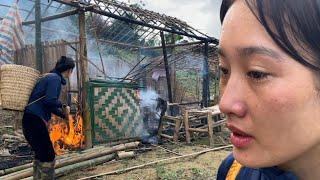 Disaster struck the single mothers bamboo house was burned down by someone else  Ma Tieu Ly