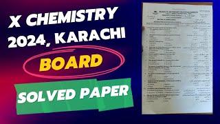 Class 10 Chemistry Karachi Board Paper 2024  Solved  the educational hub.