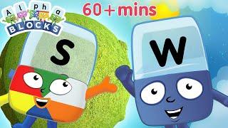 Learning Videos for 5 Year Olds  60 minutes Learn to Read  @officialalphablocks