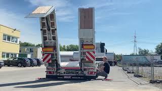 Ein richtig starker Auflieger MaxTrailer 4-Achs-Tele-Semi-Sattelauflieger mit hydraulischen Rampen